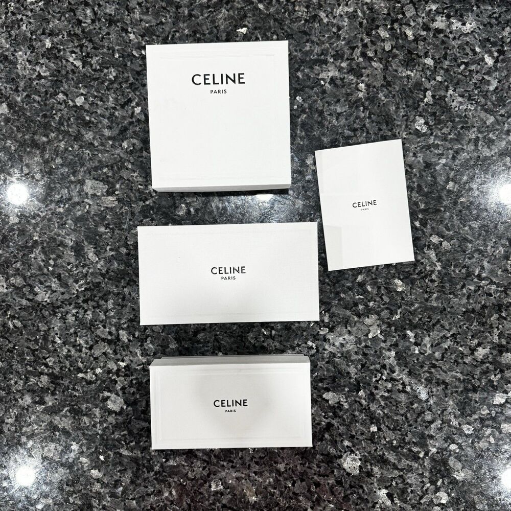 3 CELINE PARIS White Cardboard Shopping Empty Gift Box 7.5" x 3.5” x 2.25"